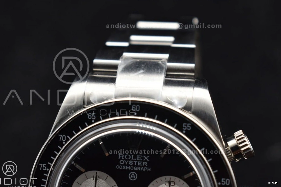 Black Daytona Bracelet A7750 on SS Best White Dial SS ADGF Edition 0405